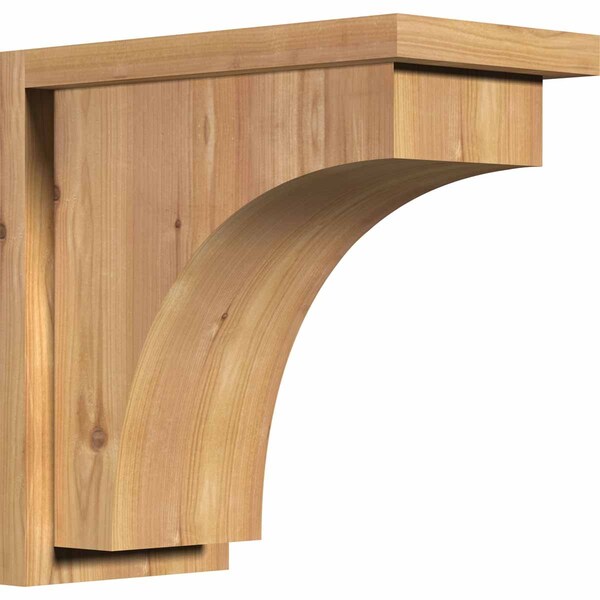 Ekena Millwork Huntington Smooth Corbel w/Backplate, Western Red Cedar, 7 1/2"W x 14"D x 14"H COR08X14X14HUN01SWR - main